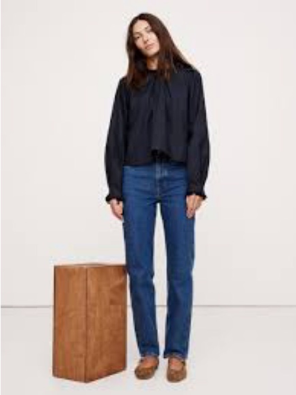 Banana Republic Poplin Tie-Back Top